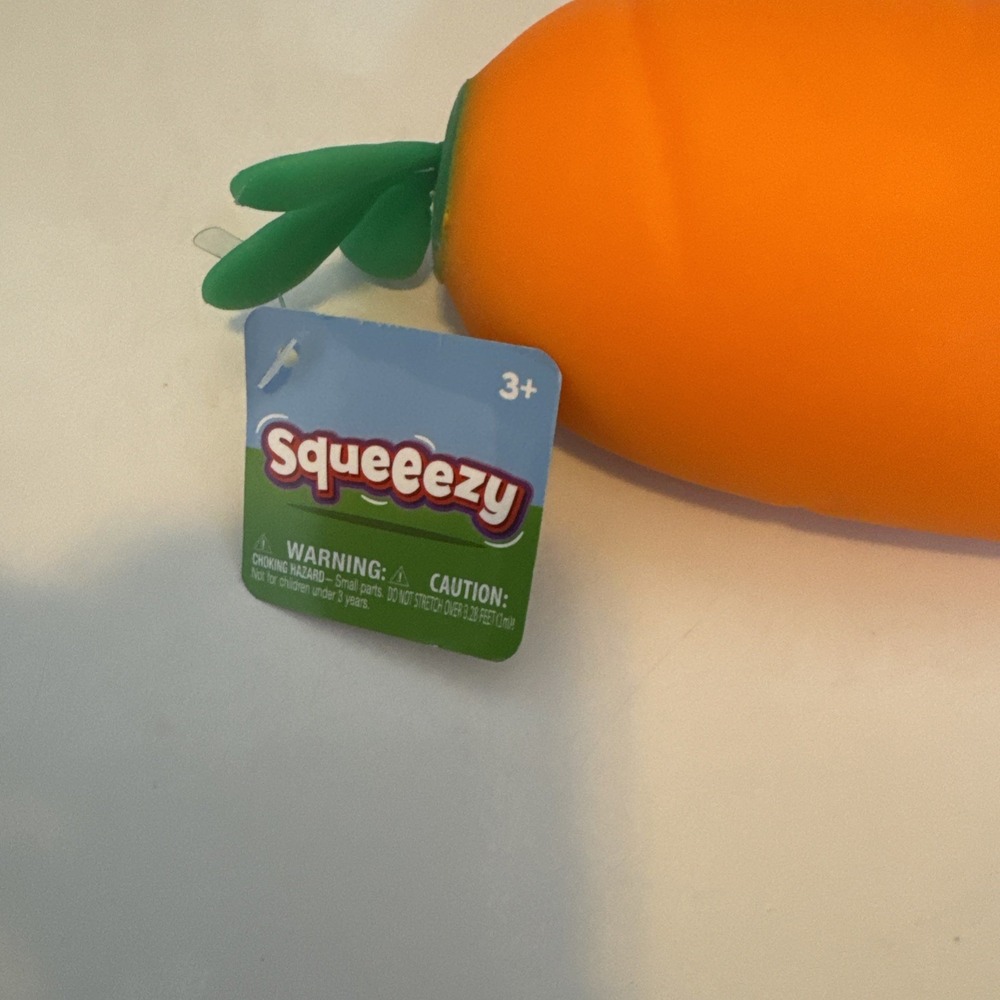 Sunny Days Jumbo Squeezy Easter Carrot Orange Squishy Squish Sensory Fun - Picture 2 of 4